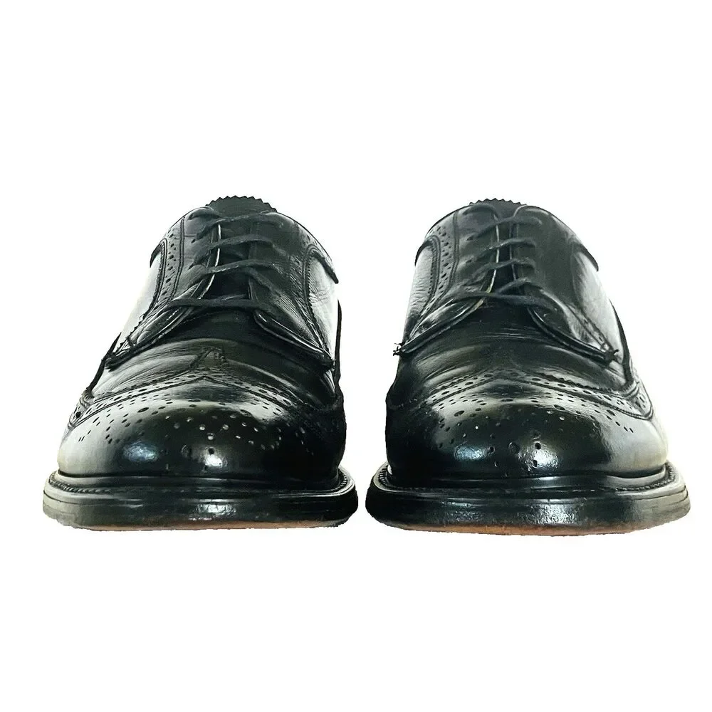 Stafford Imperial Vtg Wingtip Biltrite Leather 10.5 Black Academia Preppy
